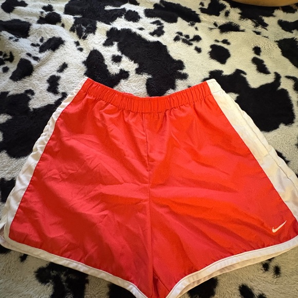 Nike Women's Vibrant Red and White Athletic Shorts - Picture 1 of 3